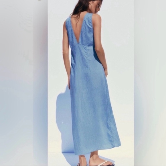 Zara Light Blue Maxi Dress - Picture 4 of 9